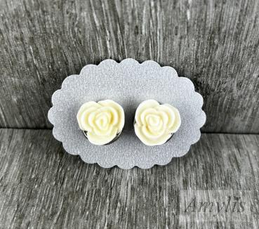 Preview: creme Rosen Ohrclips