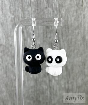 Preview: Katzen Ohrhänger Schwarz