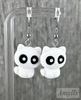 Katzen Ohrhänger Weiß