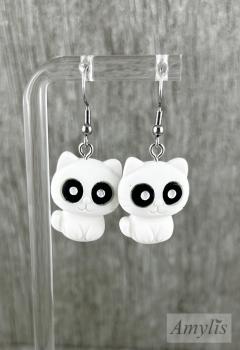 Preview: Katzen Ohrhänger Weiß