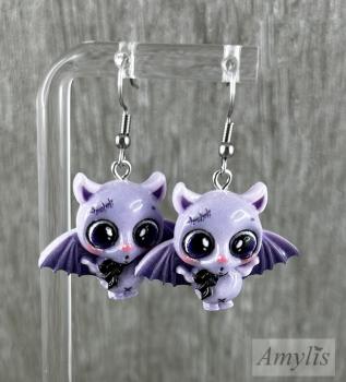 Fledermaus Ohrhänger Lila