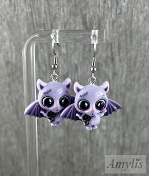 Preview: Fledermaus Ohrhänger Lila