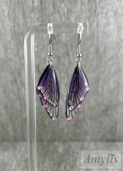Ohrhänger Feenflügel lila