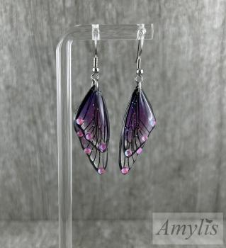 Preview: Ohrhänger Feenflügel lila