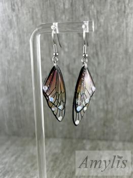 Preview: Ohrhänger Feenflügel rot/gelb