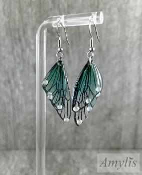 Preview: Ohrhänger Feenflügel grün