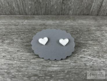 Ohrstecker Herzchen weiß