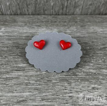 Ohrstecker Herzchen rot