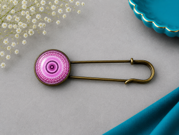 Tuchnadel „Pink Mandala Glow“
