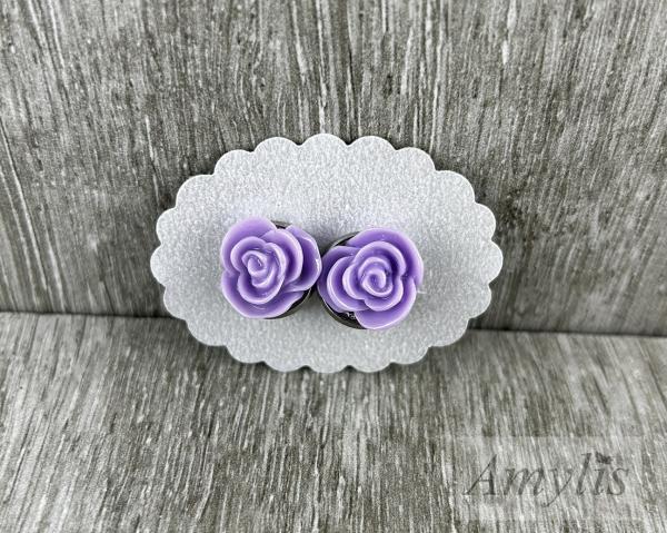 lavendelfarbene Rosen Ohrclips