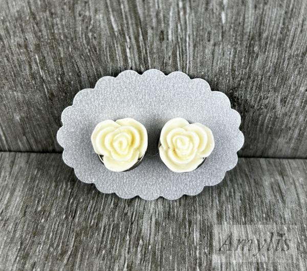 creme Rosen Ohrclips