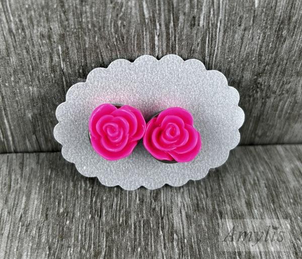 pinke Rosen Ohrclips