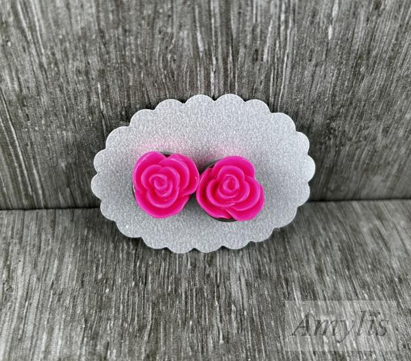 pinke Rosen Ohrclips