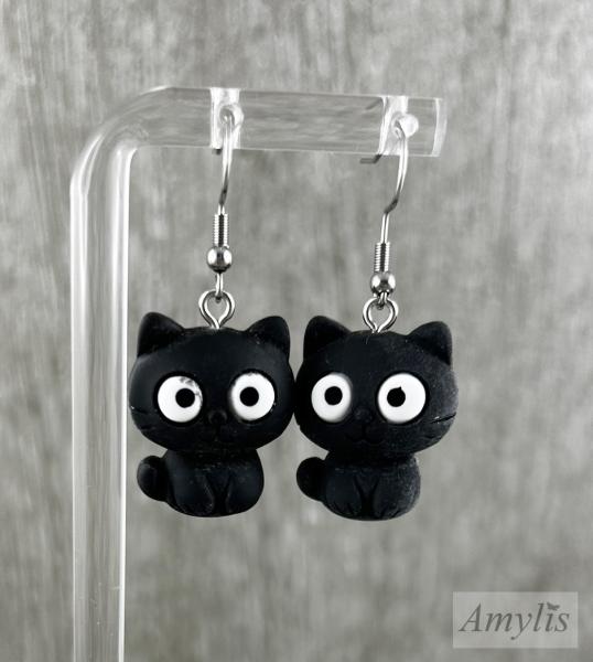 Katzen Ohrhänger Schwarz
