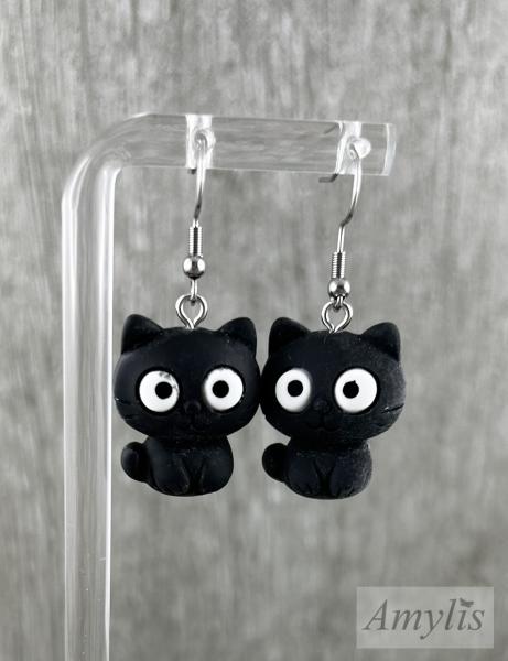 Katzen Ohrhänger Schwarz