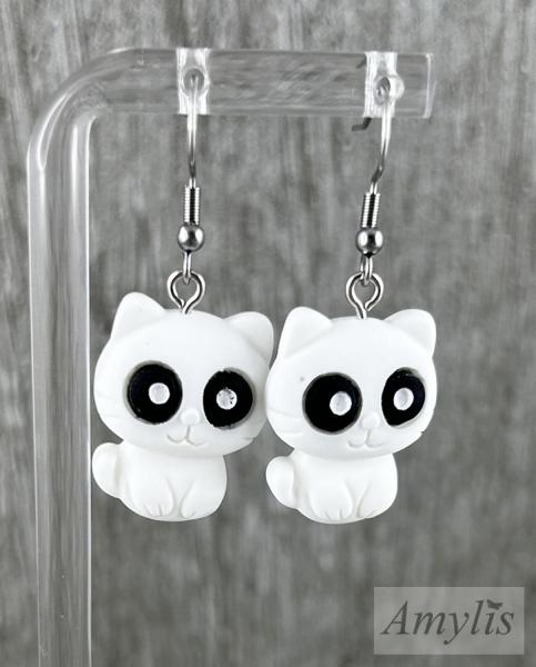 Katzen Ohrhänger Weiß