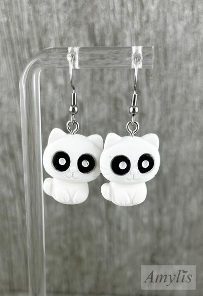 Katzen Ohrhänger Weiß