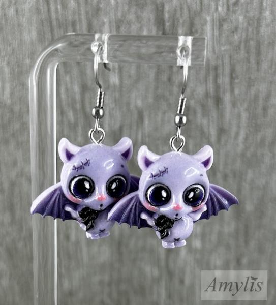 Fledermaus Ohrhänger Lila
