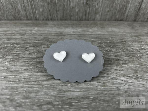 Ohrstecker Herzchen weiß